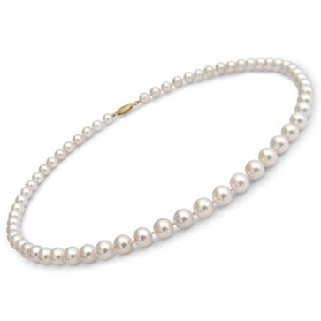Collana di perle di coltura Akoya, 40 cm, 6.5-7 mm, bianche
