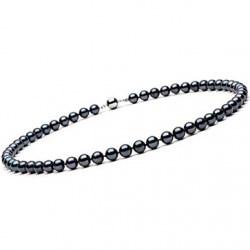 Collana di perle di coltura Akoya, 45 cm 7-7.5 mm nere AA+