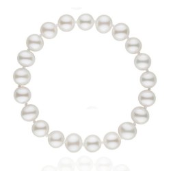 Braccialetto 18 cm di perle di coltura d'acqua dolce bianche da 7-8 mm