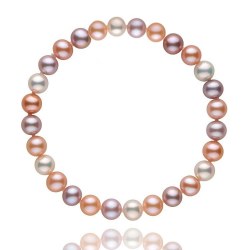 Braccialetto 18 cm di perle di coltura d'acqua dolce multicolori da 7-8 mm