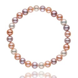 Braccialetto 18 cm di perle di coltura d'acqua dolce multicolori da 7-8 mm