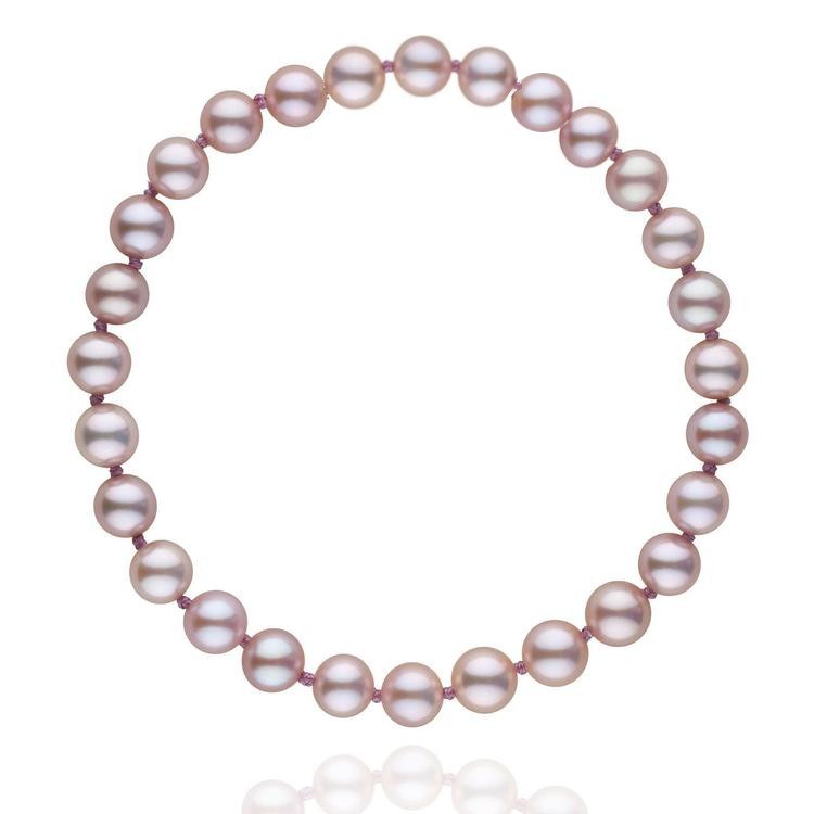 Braccialetto 18 cm di perle di coltura d'acqua dolce Lavanda da 8-9 mm