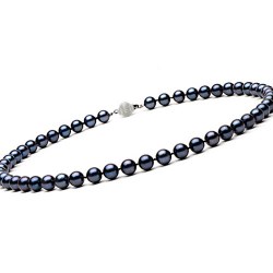 Collana di perle di coltura Akoya, 40 cm 7-7.5 mm nere AAA