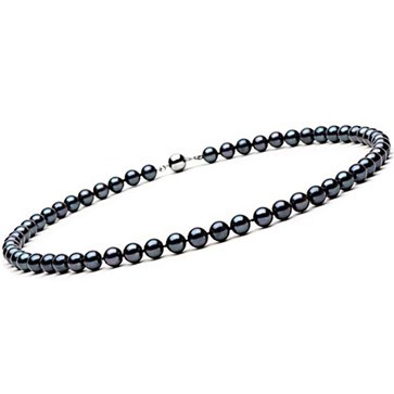 Collana di perle di coltura Akoya, 45 cm 7-7.5 mm nere AAA