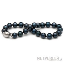Braccialetto di perle di coltura Akoya, 18 cm 7-7.5 mm nere AAA