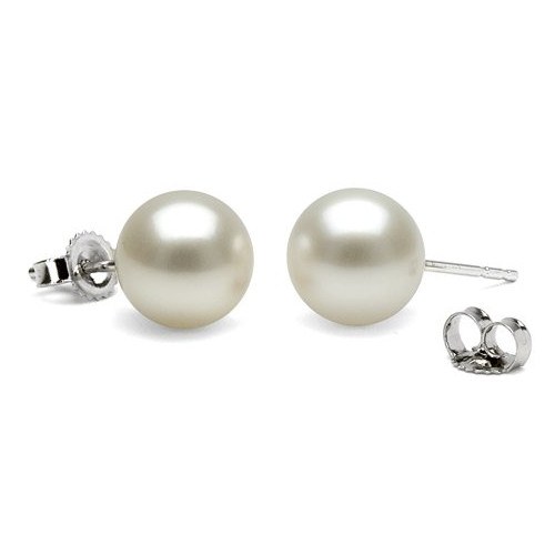 Orecchini oro 18k perle Australiane bianche 9-10 mm qualità AAA