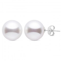 Orecchini oro 18k perle Australiane bianche 11-12 mm qualità AAA