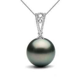 AENEAS Collana In Argento 925 Con Perla Nera Coltivata E Ciondolo Infinito, Lunghezza Regolabile 45,7+5 Cm, Regalo Per Donna