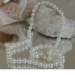 Collana 60 cm di perle di coltura d'acqua dolce da 6-7 mm, bianche