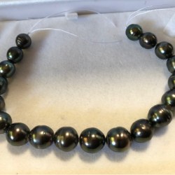 Braccialetto composto con perle di Tahiti nere da 9-11 mm Barocche