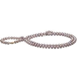 Collana sautoir 180 cm di perle d'acqua dolce Lavanda da 7-8 mm