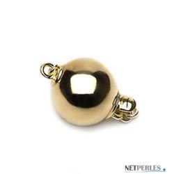 Fermaglio sferico 6 mm in oro giallo 18k liscio per filo di perle