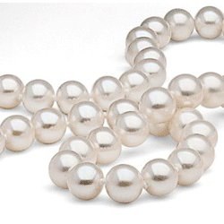Collana sautoir 250 cm di perle d'acqua dolce bianche da 7-8 mm