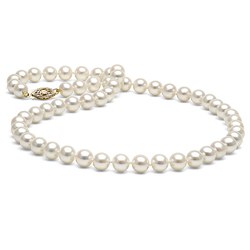 Collana girocollo 38 cm piccole perle d'acqua dolce da 4-5 mm bianche oro bianco 14k