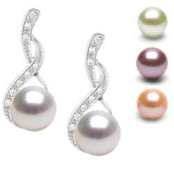 Orecchini in Argento 925 con perle d'acqua dolce DOLCEHADAMA e diamanti