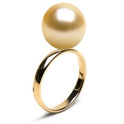 Anello in oro 14k con perla filippina dorata AAA