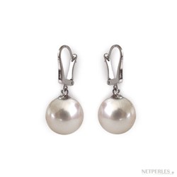 Orecchini oro 14k perle Australiane bianche argento qualità AAA