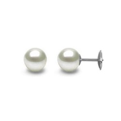 Orecchini perle d'acqua dolce 8-9 mm bianche AAA sistema brevettato Guardian