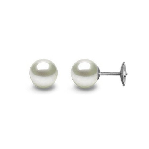 Orecchini perle d'acqua dolce 10-11 mm bianche AAA sistema brevettato Guardian