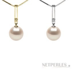 Pendente in Oro 18k diamante perla Acqua Dolce bianca qualità DOLCEHADAMA