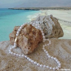Collana di perle di coltura Akoya, 45 cm, 6.5-7 mm, bianche