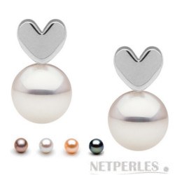 Orecchini di perle a Cuore in Argento 925 con perle d'acqua dolce AAA