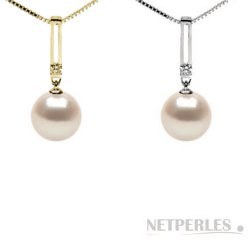 Pendente in Oro 14k diamante perla Acqua Dolce bianca qualità DOLCEHADAMA