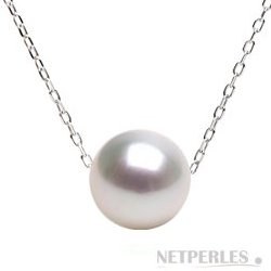 Catenina forzatina in Argento 925 con perla Akoya AAA