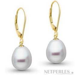 Orecchini in oro 18k con perle australiane bianche a goccia 10-11 mm AA+/AAA