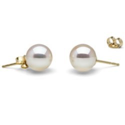 Orecchini oro 18k perle di Acqua Dolce DOLCEHADAMA bianche 8-9 mm