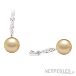 Orecchini oro 14k diamanti e perle Filippine Dorate AAA