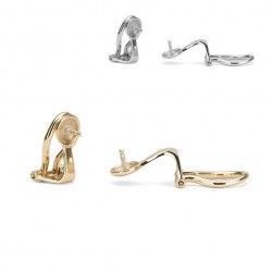 Clips oro 14k o 18k per orecchini di perle per lobi non forati