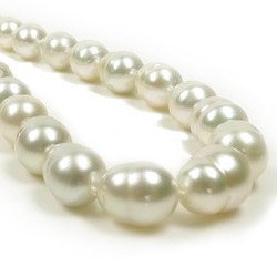 Collana 43/44 cm perle barocche Australiane bianche avorio, da 8,5 a 11 mm
