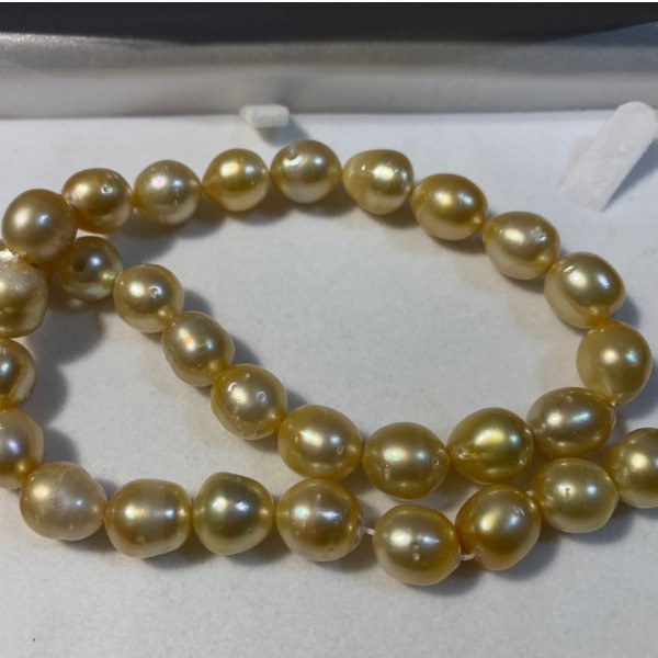 Collana di perle dorate Filippine barocche di forma a goccia 