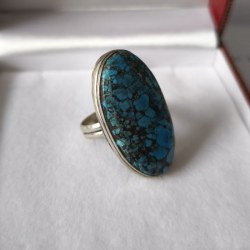 Anello antico in Argento e Turchese, taglia 55