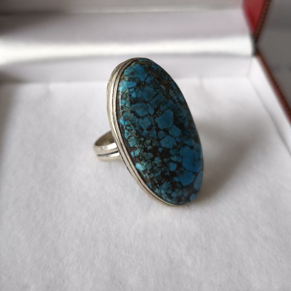 Anello antico in Argento e Turchese, taglia 55