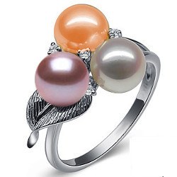 Anello in Argento 925 con perle DOLCEHADAMA 6-7 mm 3 colori
