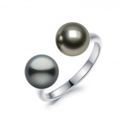 Anello You&Me, argento 925 con 2 perle d'acqua dolce a scelta