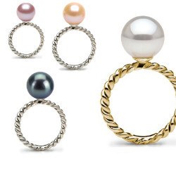 Anello oro 9k con perla d'acqua dolce qualità AAA