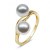 Anello You&Me, Oro 18k con due perle d'acqua dolce 6-7 mm AAA colore a scelta