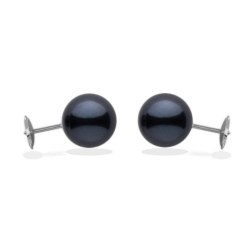 Orecchini perle Akoya, 6-6.5 mm nere su sistema brevettato Guardian