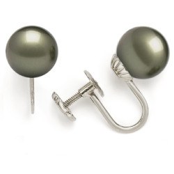 Valero Pearls Orecchini A Cerchio Con Clip In Argento 925 E Perle D'Acqua Dolce A Goccia Blu