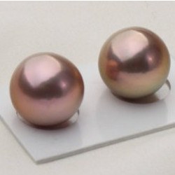 Paio di orecchini Oro 14k perle EDISON lustro metallico da 10-11 mm
