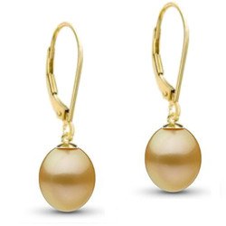 Orecchini in oro 18k con perle dellle filippine a goccia AAA
