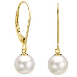  Orecchini Monachelle Oro 18k con perle di coltura Akoya bianche