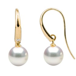 Orecchini in oro 18k diamanti e perle Akoya di qualità AAA