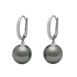 Orecchini in argento con perle nere di Tahiti