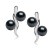 Orecchini Argento 925 con 4 perle di coltura Akoya, 6-6.5 mm