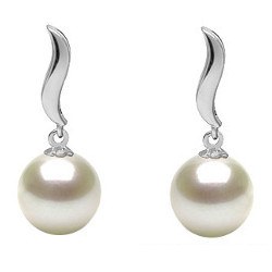 Orecchini in argento 925 Perle Acqua Dolce 8-9 mm bianche DOLCEHADAMA