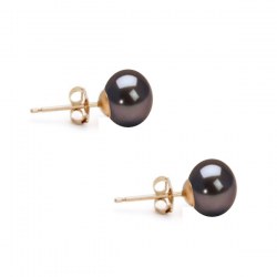 Orecchini A Goccia In Perle D'Acqua Dolce E Vera Pelle – Fatti A Mano, Perla 11-11,5 Mm, Design Minimal